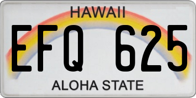 HI license plate EFQ625