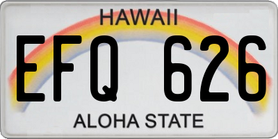 HI license plate EFQ626