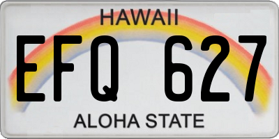 HI license plate EFQ627