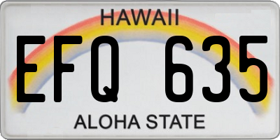 HI license plate EFQ635