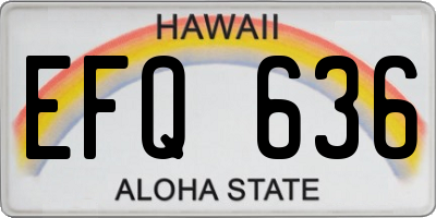 HI license plate EFQ636