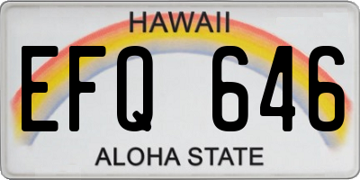 HI license plate EFQ646