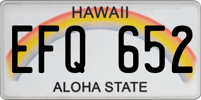 HI license plate EFQ652