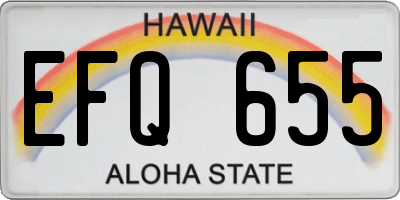HI license plate EFQ655