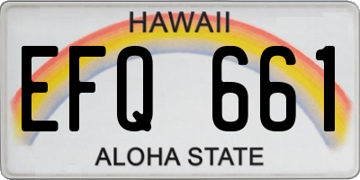 HI license plate EFQ661