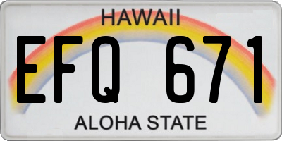 HI license plate EFQ671