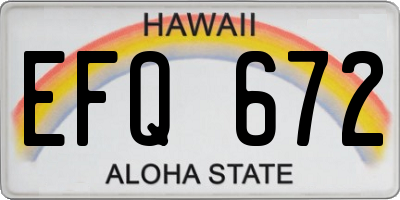 HI license plate EFQ672