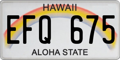 HI license plate EFQ675