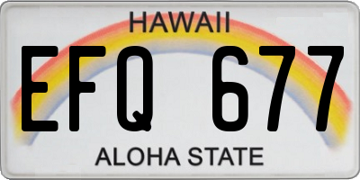 HI license plate EFQ677