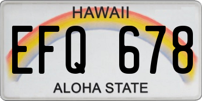 HI license plate EFQ678