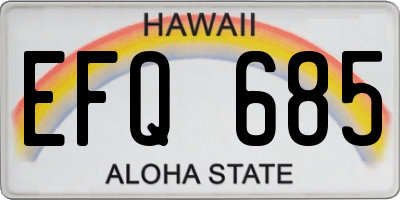 HI license plate EFQ685