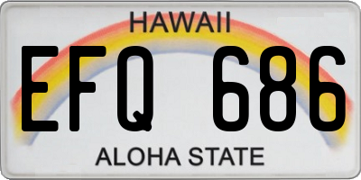 HI license plate EFQ686