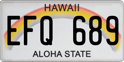 HI license plate EFQ689