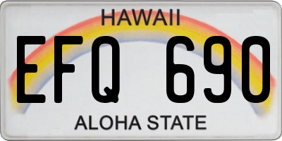 HI license plate EFQ690