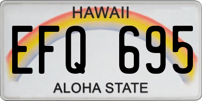 HI license plate EFQ695