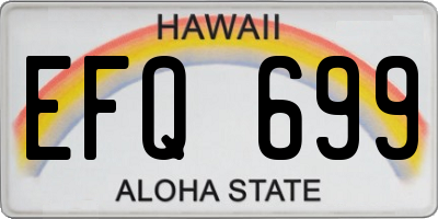 HI license plate EFQ699