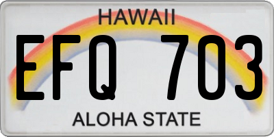 HI license plate EFQ703