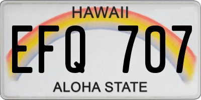 HI license plate EFQ707
