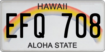 HI license plate EFQ708