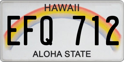 HI license plate EFQ712