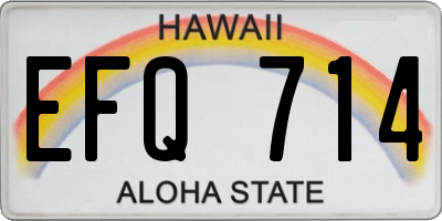 HI license plate EFQ714