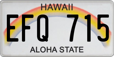 HI license plate EFQ715