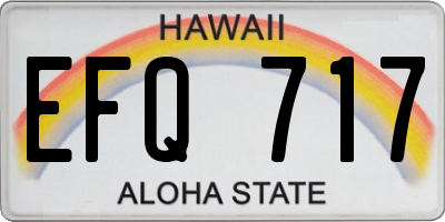 HI license plate EFQ717