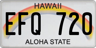 HI license plate EFQ720