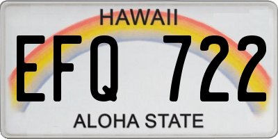 HI license plate EFQ722