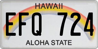 HI license plate EFQ724