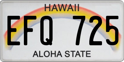 HI license plate EFQ725