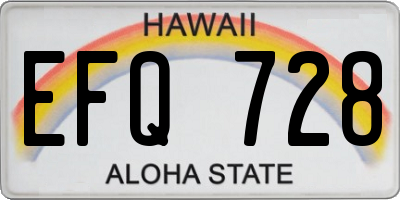 HI license plate EFQ728