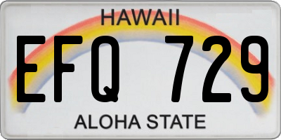 HI license plate EFQ729