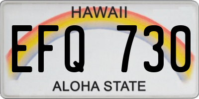HI license plate EFQ730