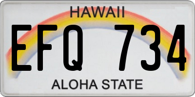 HI license plate EFQ734