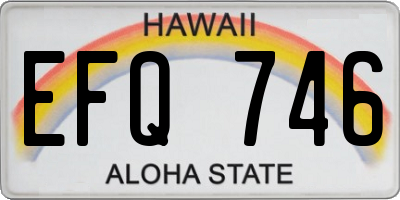 HI license plate EFQ746