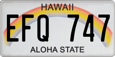 HI license plate EFQ747
