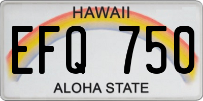 HI license plate EFQ750