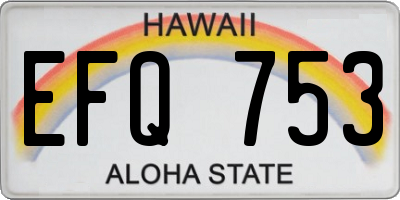 HI license plate EFQ753
