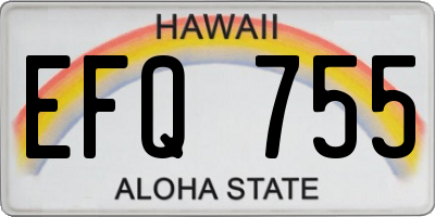 HI license plate EFQ755