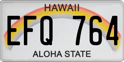 HI license plate EFQ764