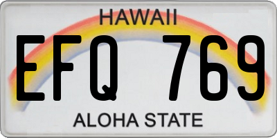 HI license plate EFQ769