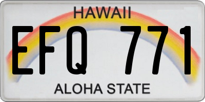 HI license plate EFQ771