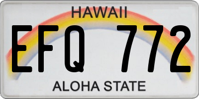 HI license plate EFQ772