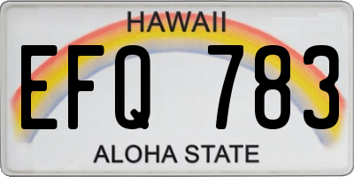 HI license plate EFQ783