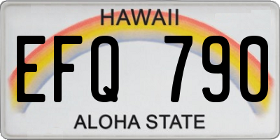 HI license plate EFQ790