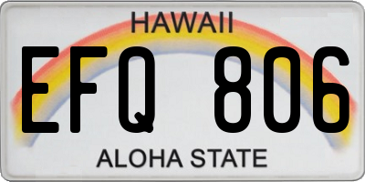 HI license plate EFQ806