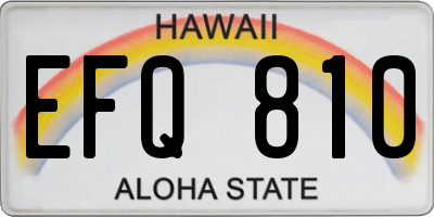 HI license plate EFQ810
