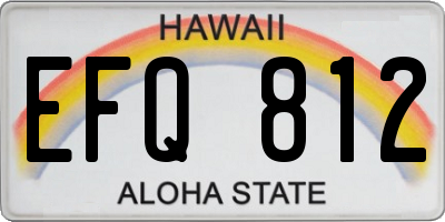 HI license plate EFQ812