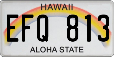 HI license plate EFQ813